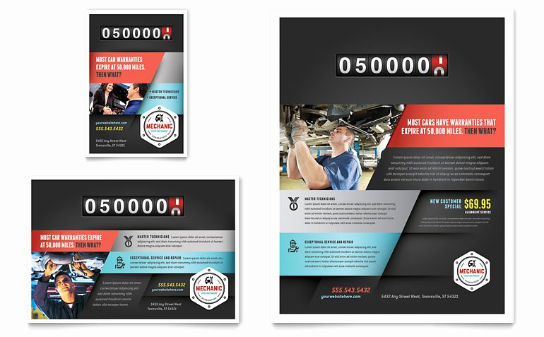 1/4 Page Flyer Template Free Awesome Auto Mechanic Flyer &amp; Ad Template Word &amp; Publisher