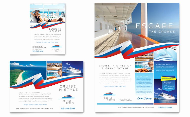 1/4 Page Flyer Template Free Awesome Cruise Travel Flyer &amp; Ad Template Word &amp; Publisher