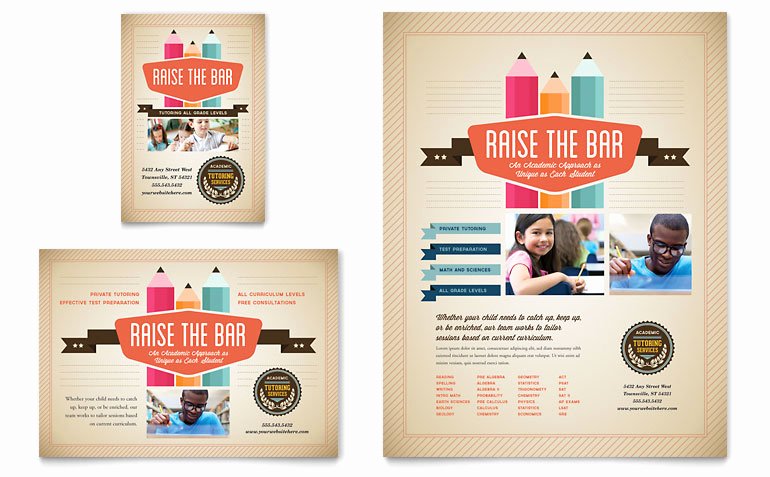 1/4 Page Flyer Template Free Best Of Tutoring School Flyer &amp; Ad Template Word &amp; Publisher