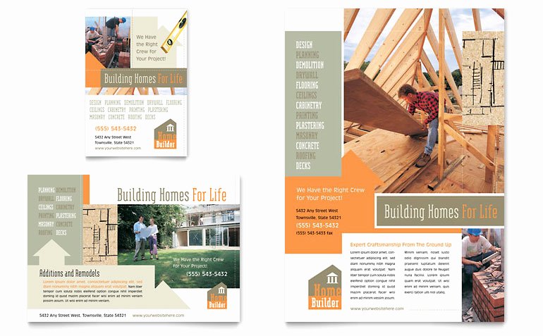 1/4 Page Flyer Template Free Inspirational Home Building Carpentry Flyer &amp; Ad Template Word &amp; Publisher