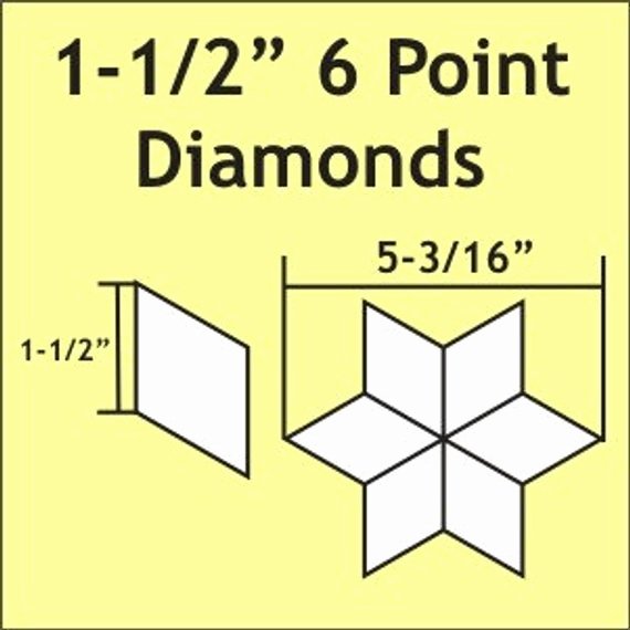 1 Inch Star Template Lovely English Paper Piecing Pattern 1 1 2 Inch 6 Point Diamonds 75