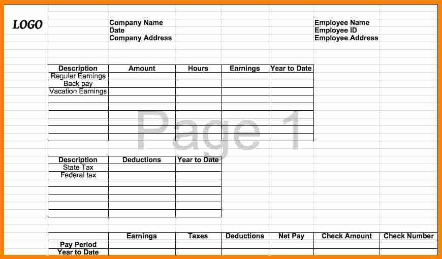 1099 Pay Stub Template Excel New 5 1099 Pay Stub Template Excel