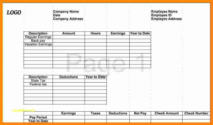 1099 Pay Stub Template Excel New 9 Free 1099 Pay Stub Template