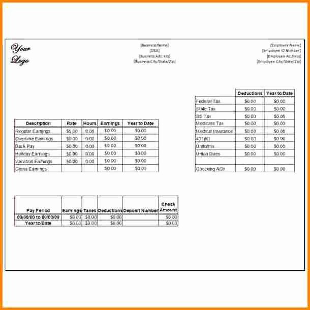 1099 Pay Stub Template Excel Unique 7 Make Pay Stubs Templates Free