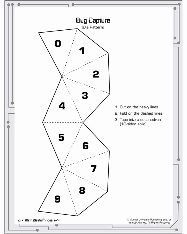 12 Sided Dice Template Elegant Game Resources