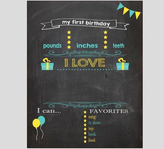 1st Birthday Chalkboard Sign Template Free Lovely Blank First Birthday Chalkboard Diy 1st Birthday Board Digital