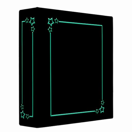 2 Inch Star Best Of Star Border Teal 2 Inch 3 Ring Binder