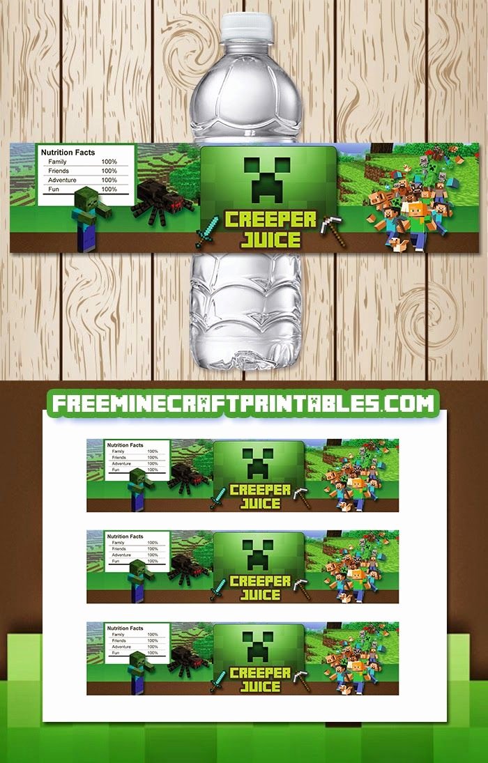 2 Liter Bottle Label Template Inspirational Free Minecraft Printables Free Printable Minecraft Water