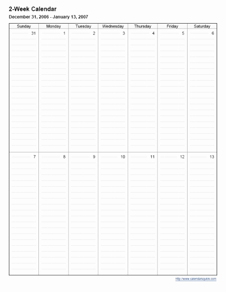 2 Week Calendar Printable Lovely Printable 2 Week Calendar Calendarsquick