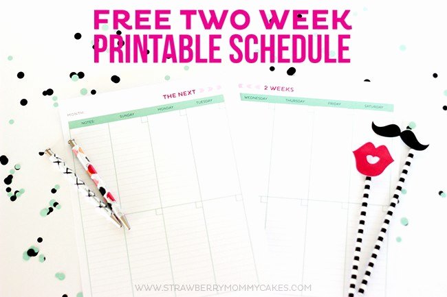 2 Week Calendar Printable Lovely Printable Weekly Calendar Get organized Two Weeks at A Time