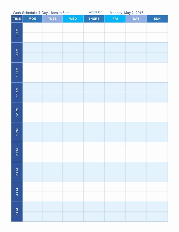 2 Week Schedule Template Awesome Free Work Schedule Templates for Word and Excel