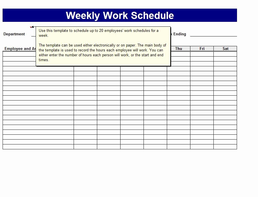 2 Week Schedule Template Best Of Work Schedule Template