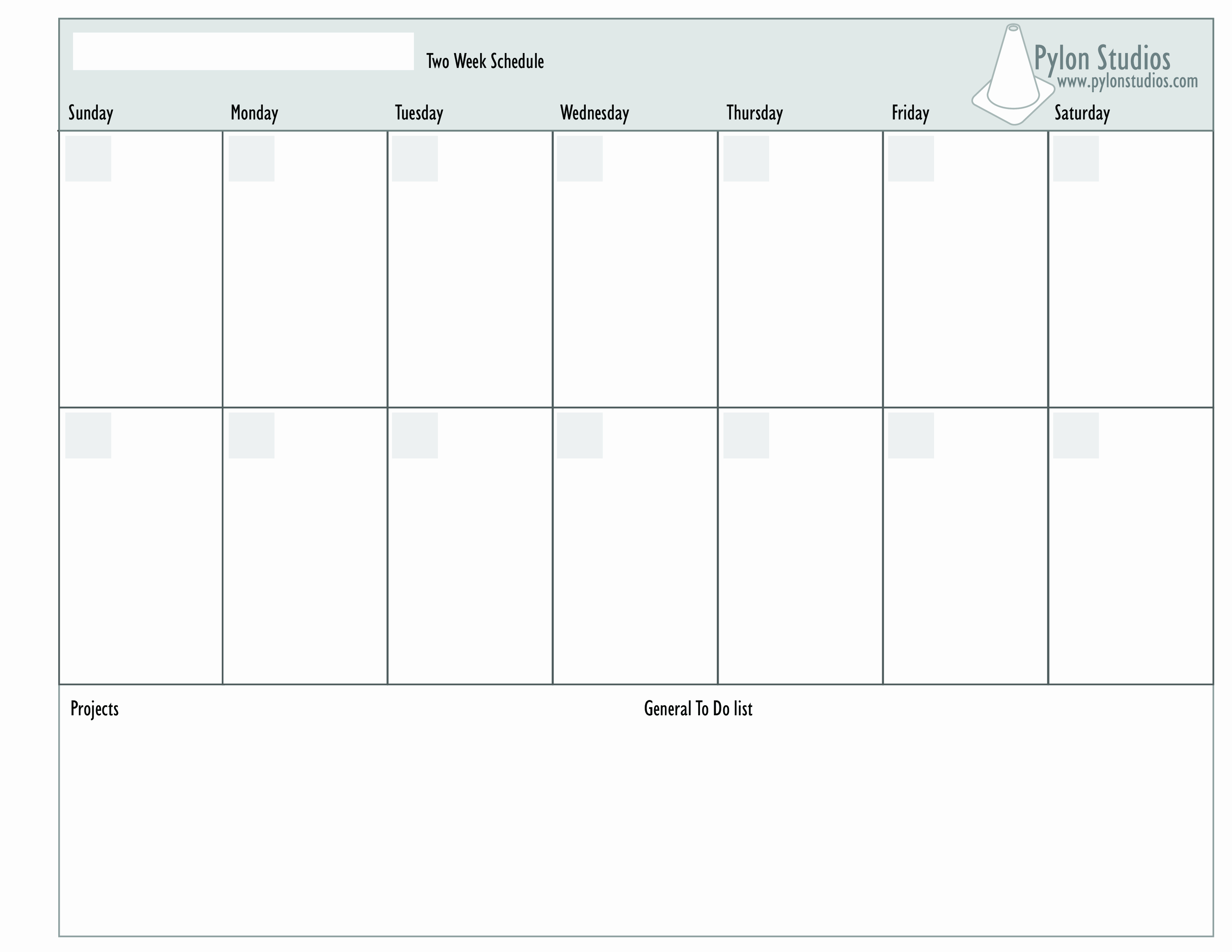 2 Week Schedule Template Elegant Free 2 Week Calendar