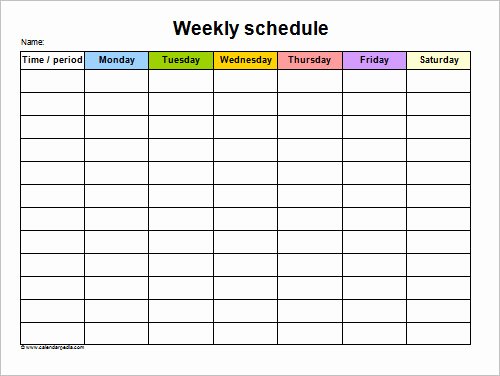 2 Week Schedule Template Fresh Sample Schedule 11 Documents In Word Excel Pdf