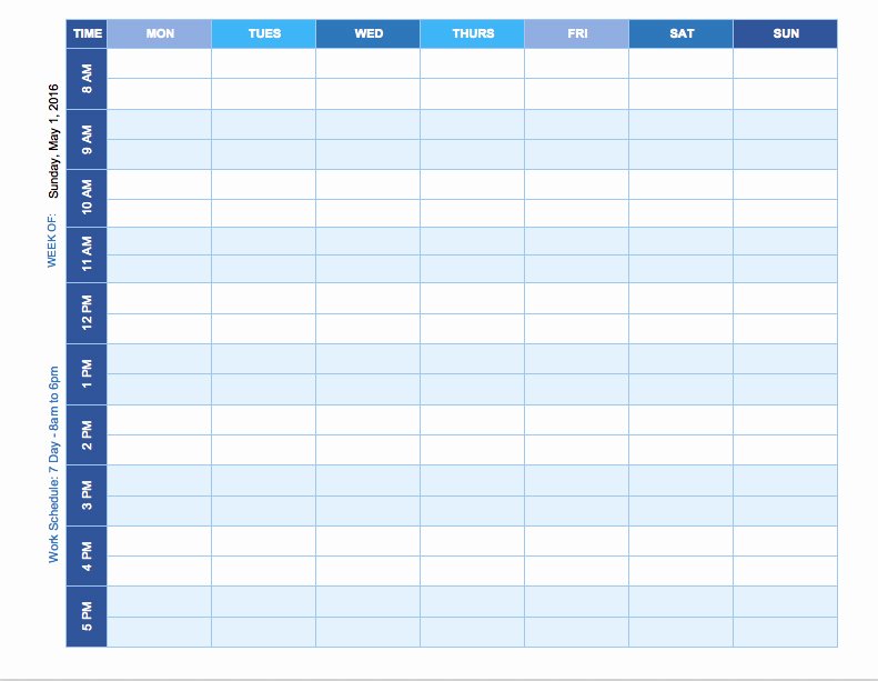 2 Week Schedule Template Inspirational Free Weekly Schedule Templates for Excel Smartsheet