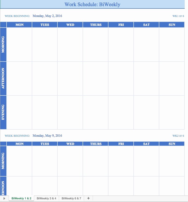 2 Week Schedule Template Unique Free Work Schedule Templates for Word and Excel