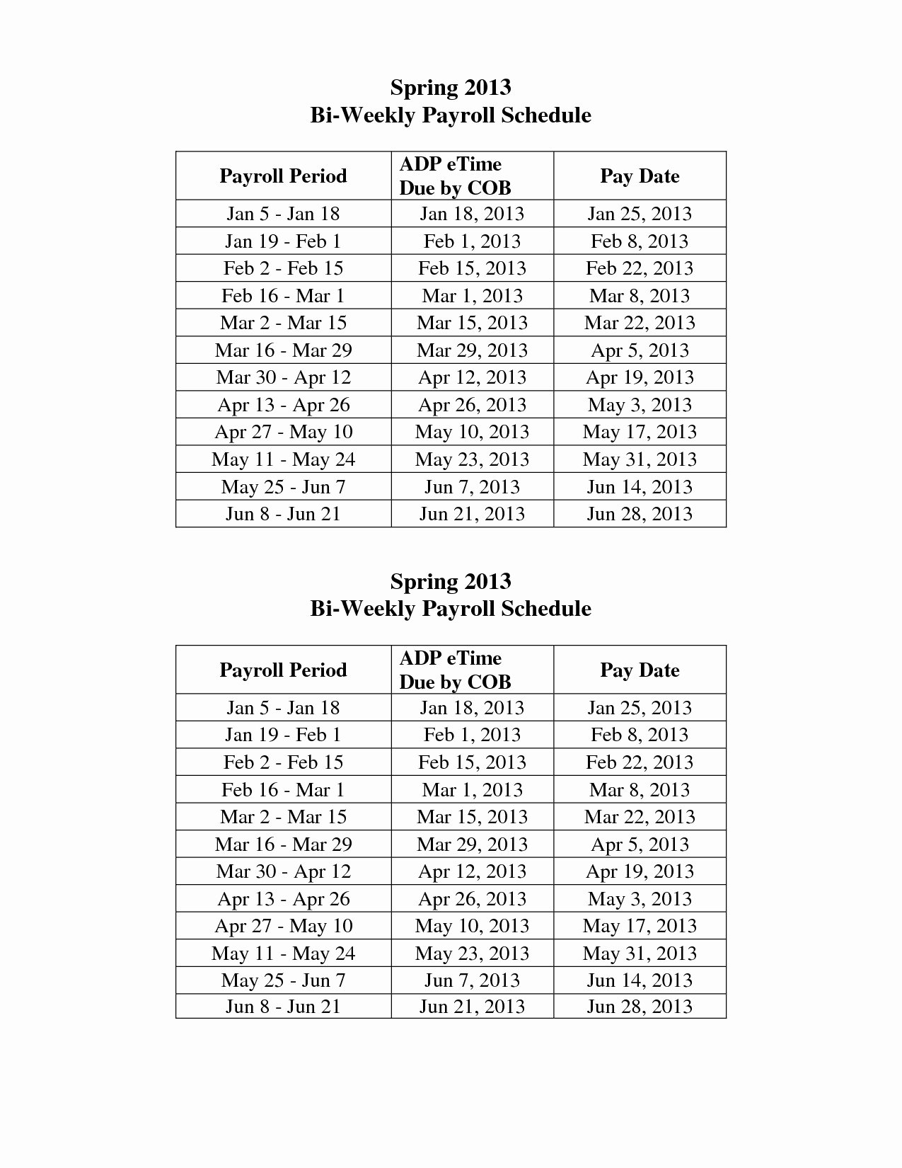 2019 Biweekly Payroll Calendar Template Awesome 2019 Weekly Payroll Calendar Adp