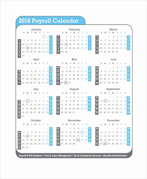 2019 Biweekly Payroll Calendar Template Excel Elegant 10 Payroll Calendar Templates