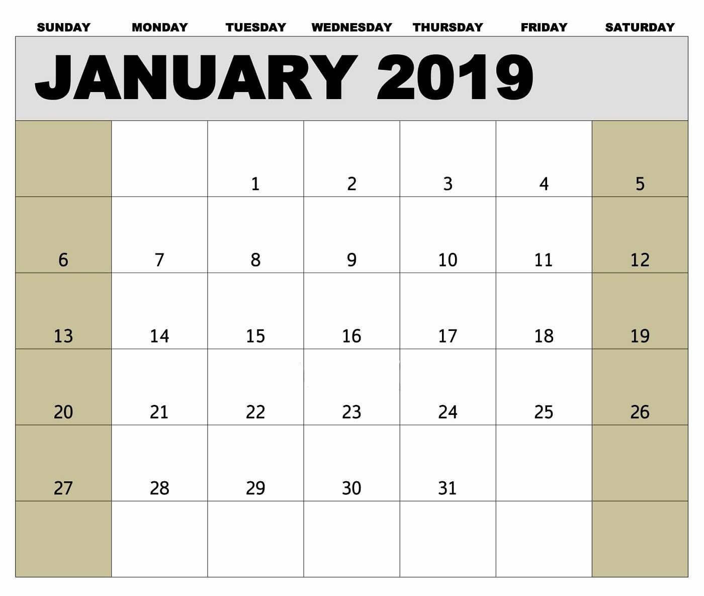 2019 Biweekly Payroll Calendar Template Excel Fresh 2019 Payroll Calendar Printable