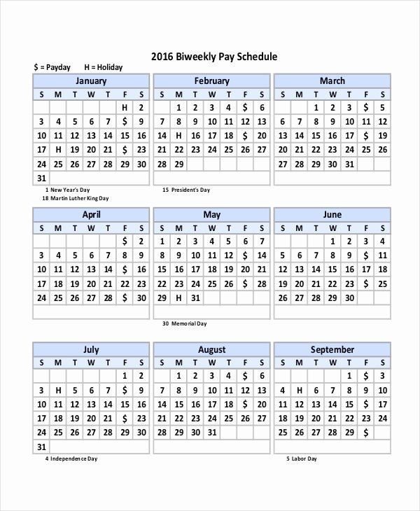 2019 Biweekly Payroll Calendar Template New Payroll Calendar Template 10 Free Excel Pdf Document