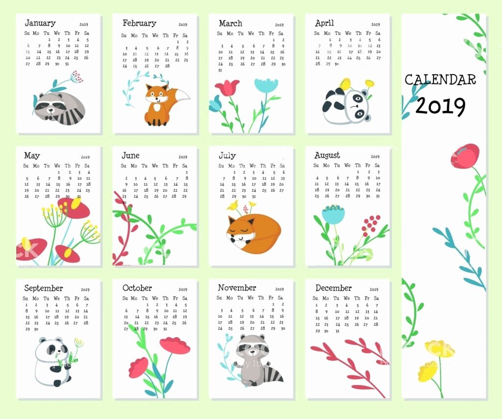 2019 Cute Calendar Printable Beautiful Cute 2019 Printable Calendar