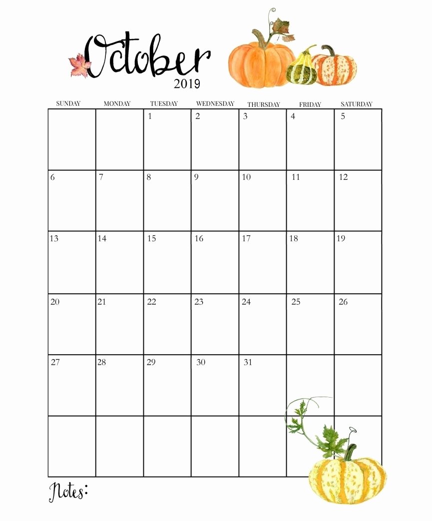 2019 Cute Calendar Printable Beautiful Cute October 2019 Calendar