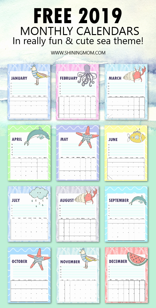 2019 Cute Calendar Printable Beautiful Free 2019 Calendar Printable In Cute and Happy Print