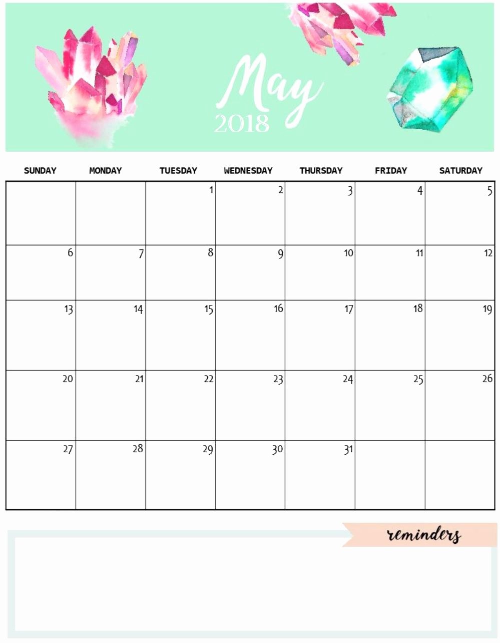 2019 Cute Calendar Printable Best Of Cute May 2018 Calendar Template Calendars