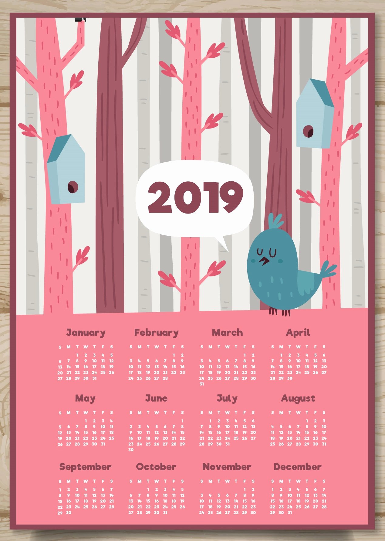 2019 Cute Calendar Printable Fresh Cute 2019 Printable Calendar