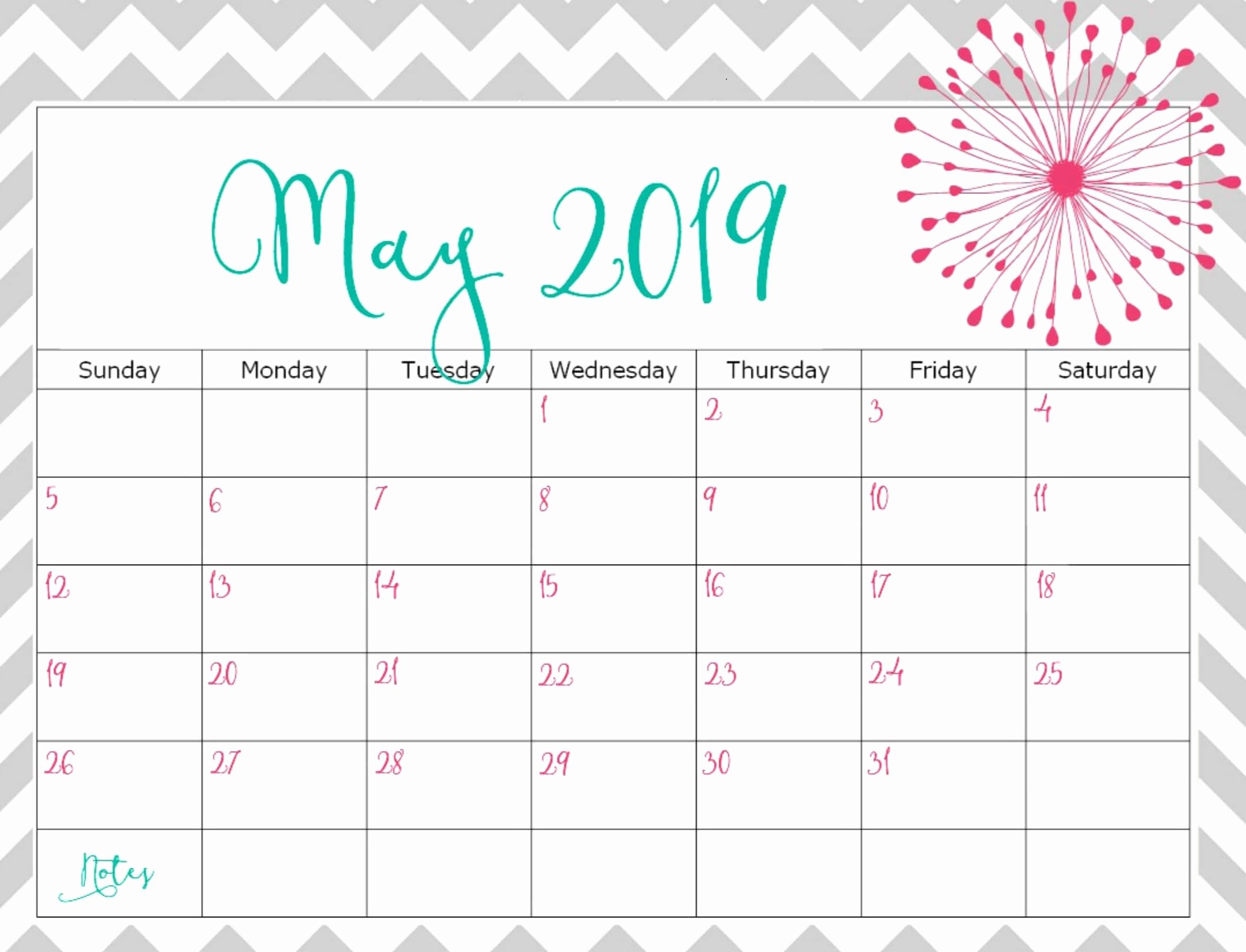 2019 Cute Calendar Printable Fresh Cute May 2019 Calendar Printable for Kids