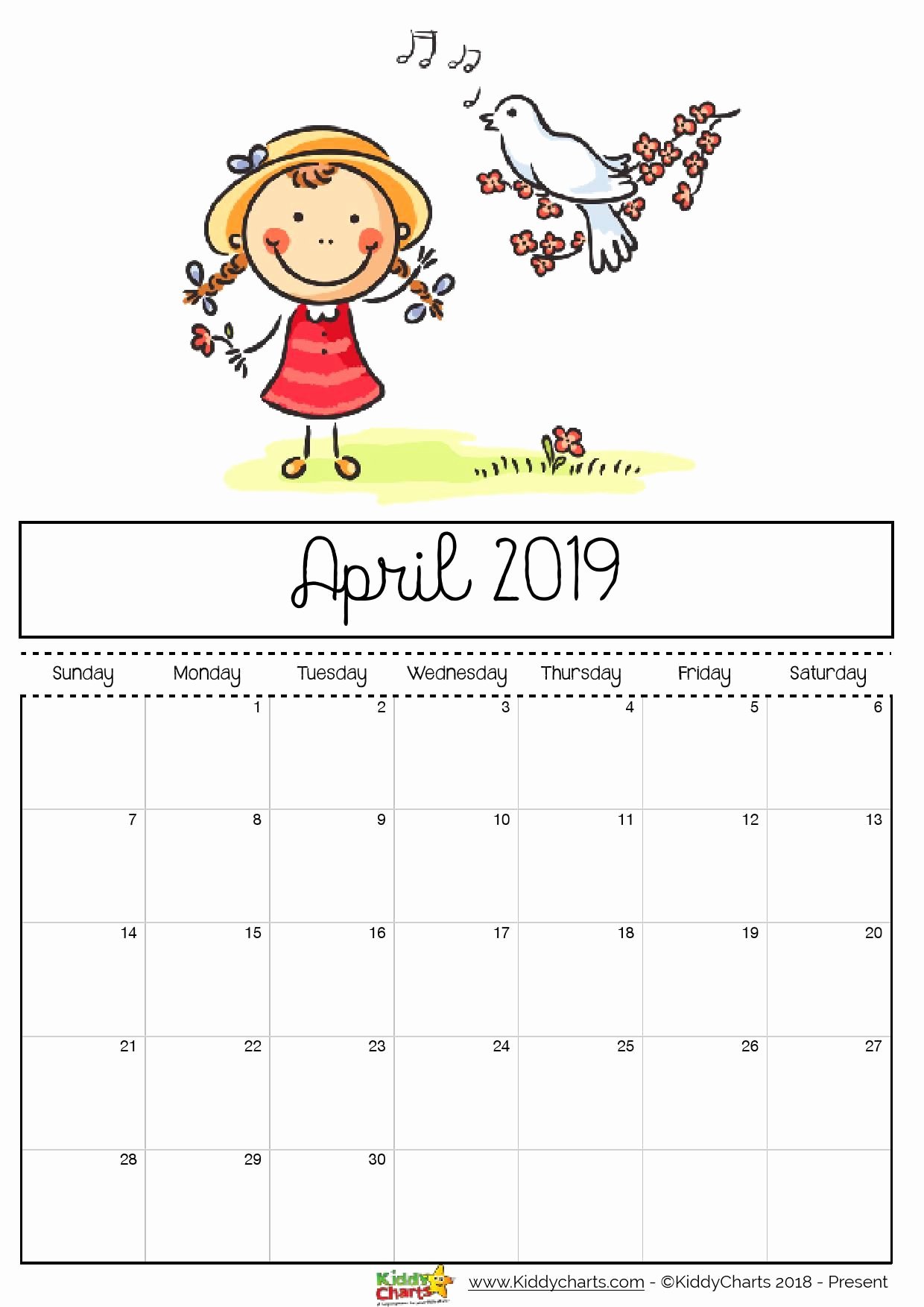 2019 Cute Calendar Printable Fresh Free Printable 2019 Calendar for Kids Rajzok