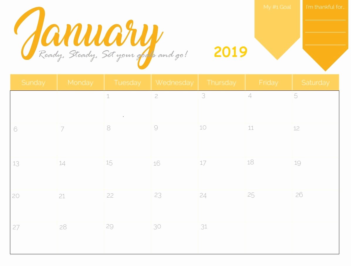 2019 Cute Calendar Printable Inspirational January 2019 Calendar