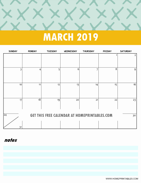 2019 Cute Calendar Printable Unique Free 2019 Monthly Calendar Printable Cute and Colorful