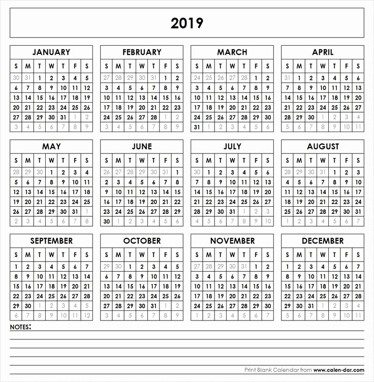 2019 Payroll Calendar Template Inspirational 2019 Printable Calendar Yearly Calendar