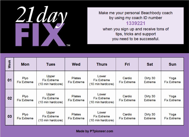 21 Day Fix Calendar Template Beautiful 21 Day Fix Calendar