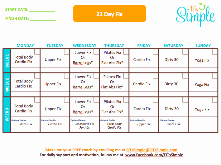 21 Day Fix Calendar Template Beautiful 21 Day Fix Fitnessgal86