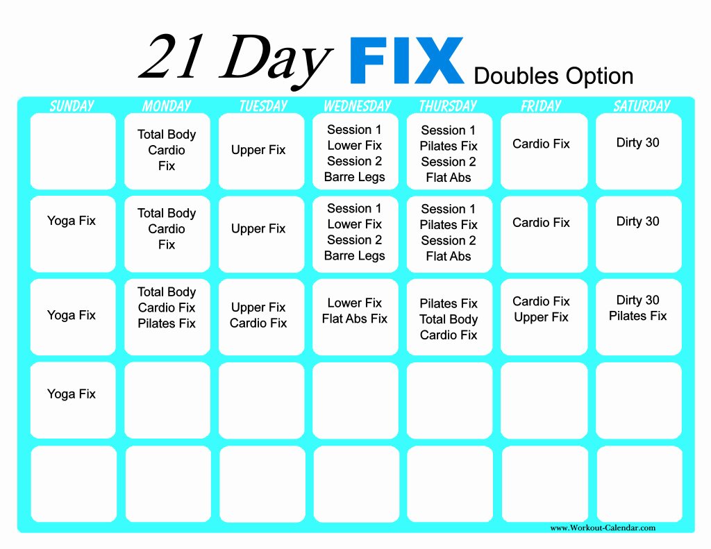 21 Day Fix Calendar Template Beautiful 21 Day Fix Workout Calendar