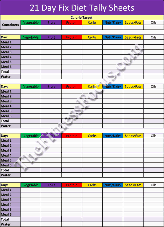 21 Day Fix Calendar Template Elegant 21 Day Fix Workout Schedule &amp; Portion Control Diet Sheets