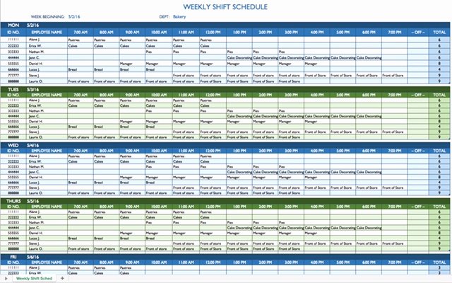 24 7 Shift Schedule Template Beautiful Free Work Schedule Templates for Word and Excel