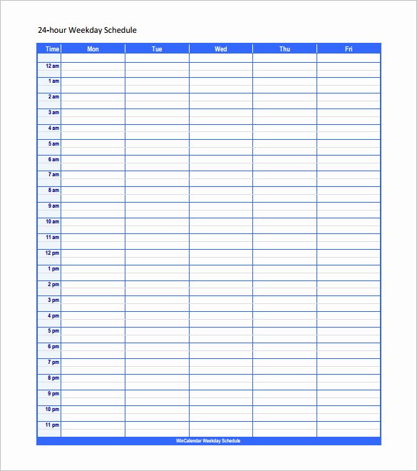 24 Hour Schedule Template Elegant Work Schedule Templates – 9 Free Word Excel Pdf format