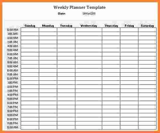 24 Hour Schedule Template Inspirational 15 Hour by Hour Planner