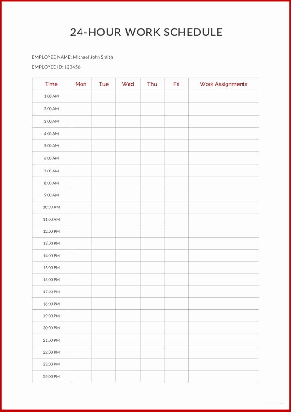 24 Hour Schedule Template Luxury 22 24 Hours Schedule Templates Pdf Doc Excel