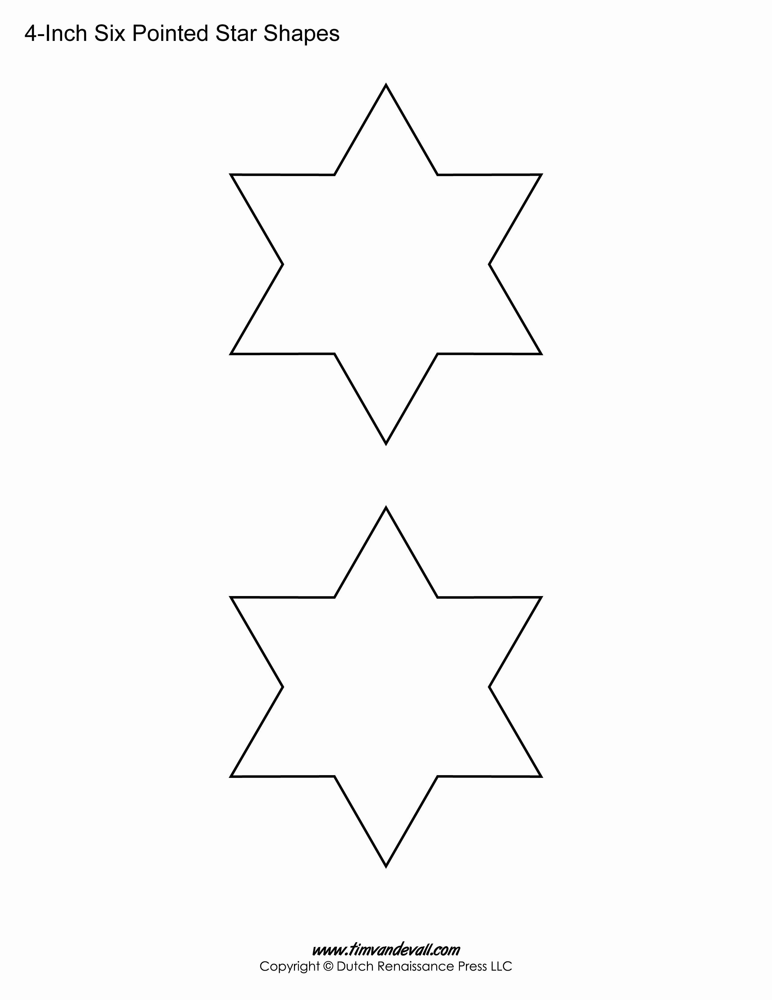 3 Inch Star Template Fresh Printable Six Pointed Star Templates