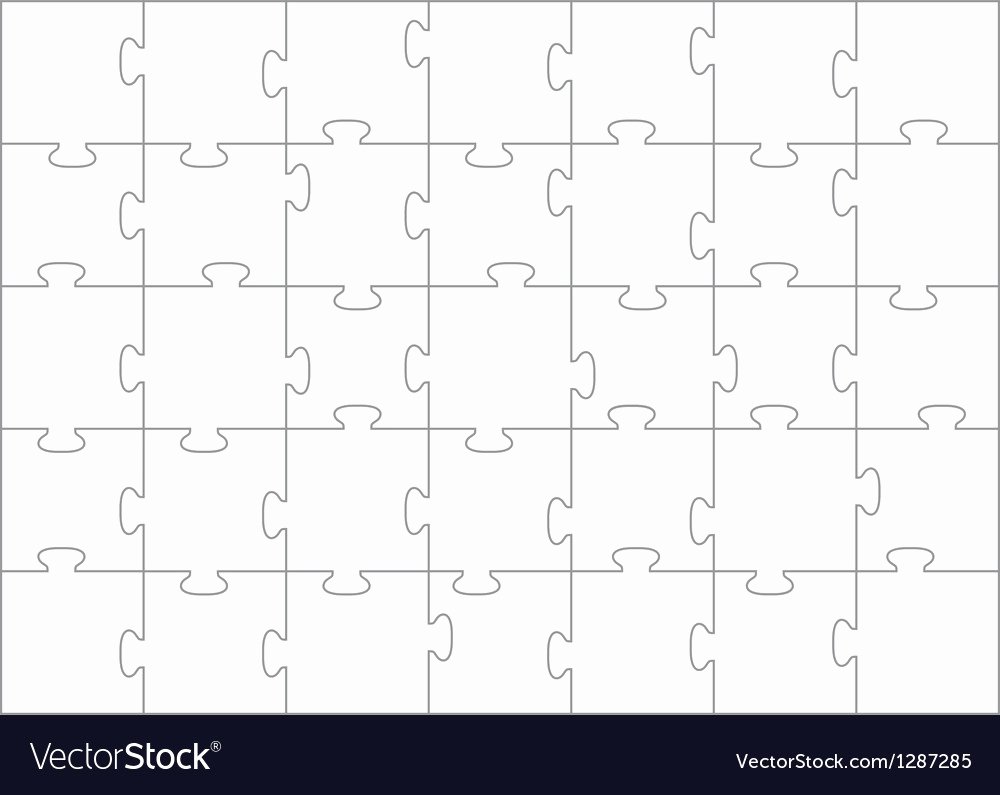 30 Piece Puzzle Template Best Of Jigsaw Puzzle Template 35 Pieces Royalty Free Vector Image