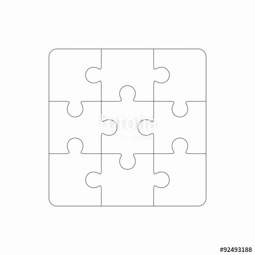 30 Piece Puzzle Template New &quot;jigsaw Puzzle Blank Template Of Nine Pieces&quot; Stock Image