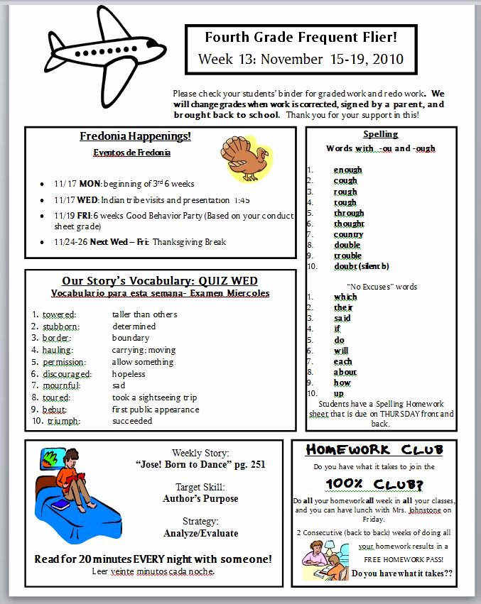 3rd Grade Newsletter Template Awesome Best S Of Newsletter Examples Grade 1 Classroom