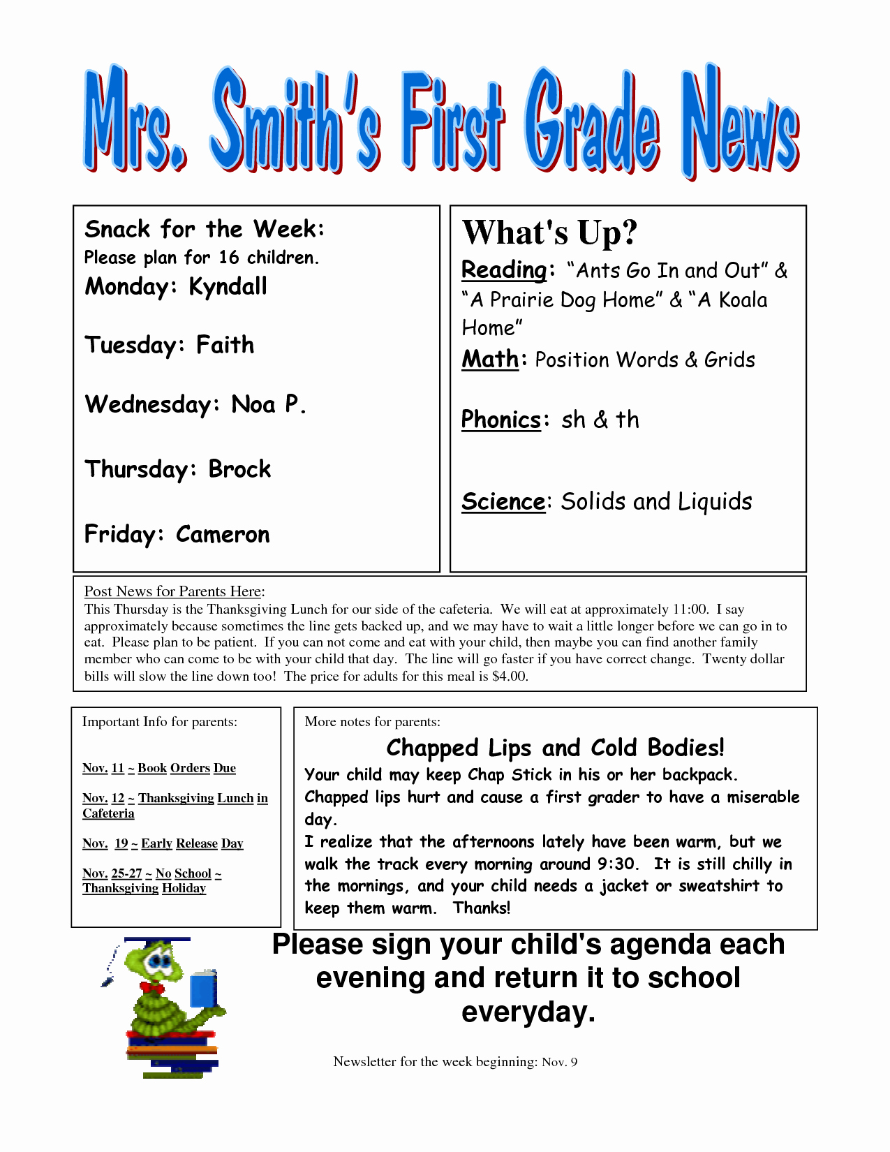 3rd Grade Newsletter Template Elegant Best S Of Newsletter Examples Grade 1 Classroom