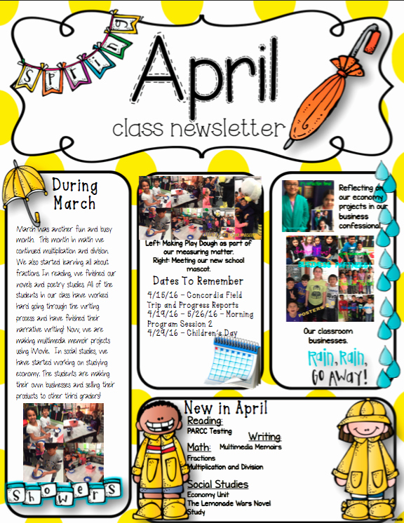 3rd Grade Newsletter Template Elegant Classroom Newsletter Ms Ninow S 3rd Grade Class