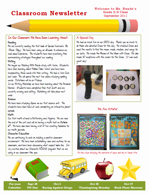 3rd Grade Newsletter Template Elegant Runde S Room My New Classroom Newsletter