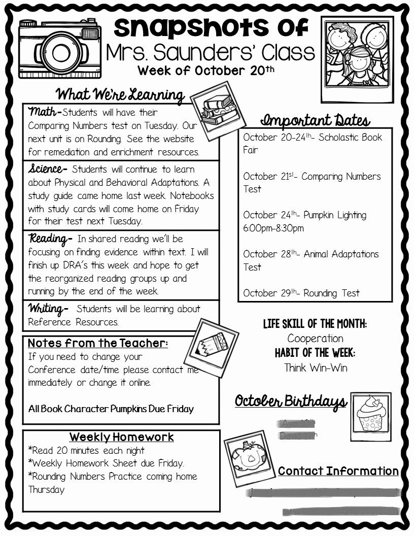 3rd Grade Newsletter Template Inspirational the Teaching Oasis top 5 Blog Posts &amp; Winter Freebies